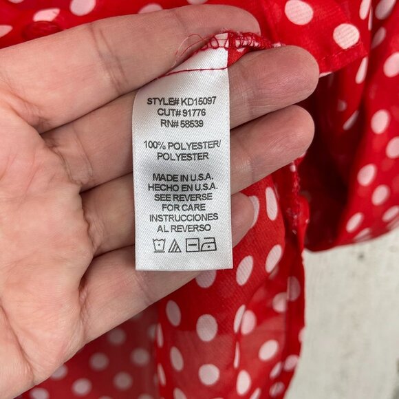 Kut From the Kloth polka dot blouse button up red white size small officewear - Picture 6 of 8